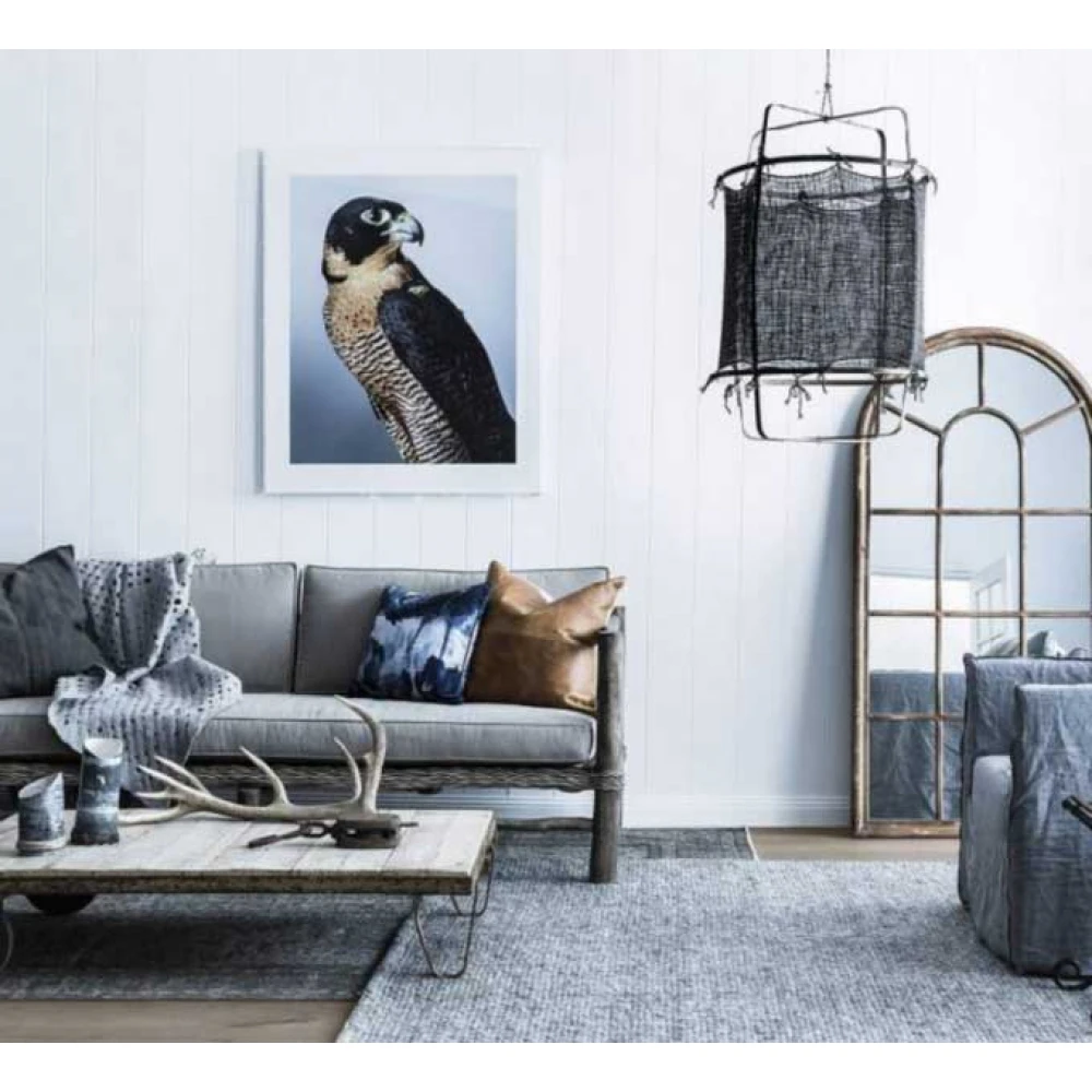 Κρεμαστό Φωτιστικό Μονόφωτο Από Bamboo Και Μετάξι Handmade Φ67cm 1xE27 - Z1 black silk cashmere dark - Ay illuminate