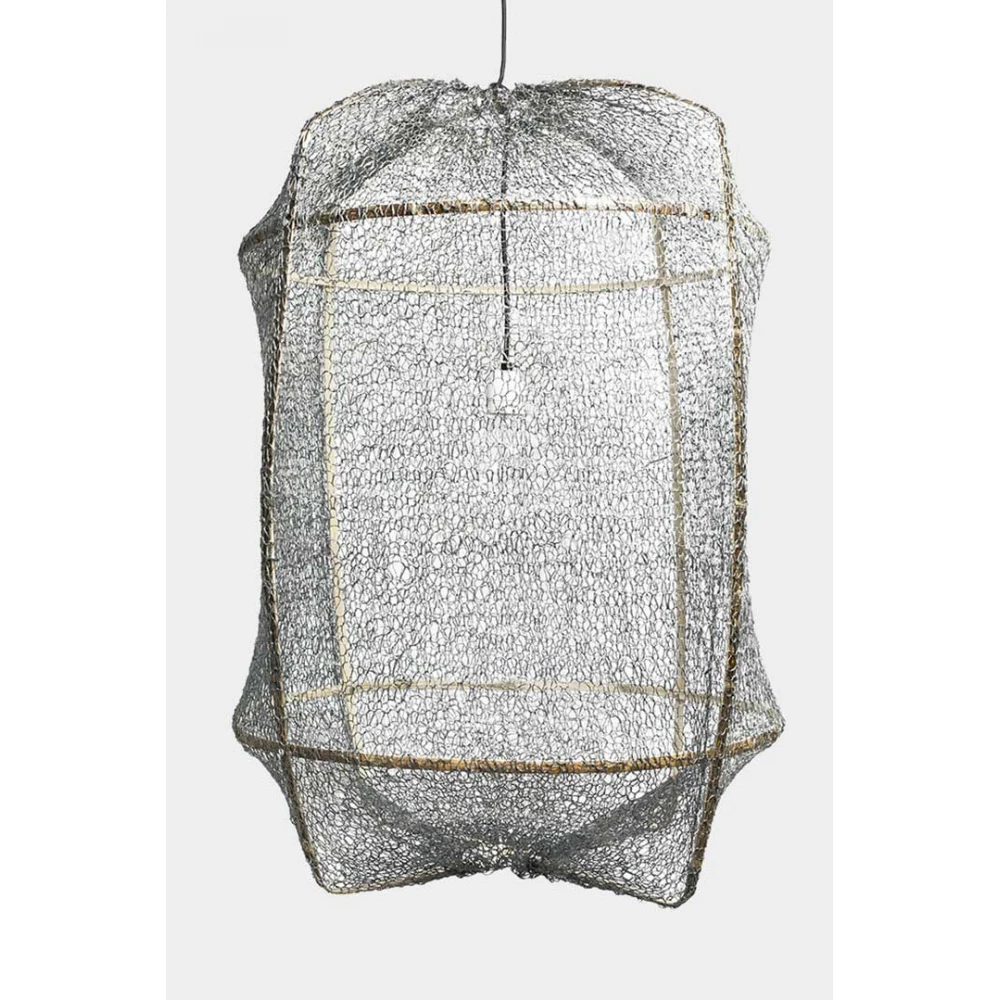 Κρεμαστό Φωτιστικό Μονόφωτο Από Bamboo Και Σιζάλ Handmade Φ67cm 1xE27 - Z1 black sisal net grey - Ay illuminate