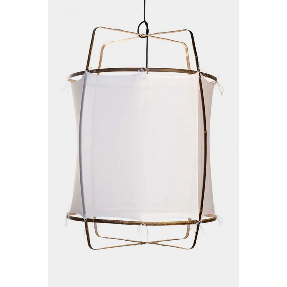 Κρεμαστό Φωτιστικό Μονόφωτο Από Bamboo Και Βαμβακερό Ύφασμα Handmade Φ67cm 1xE27 - Z1 black cotton cover - Ay illuminate