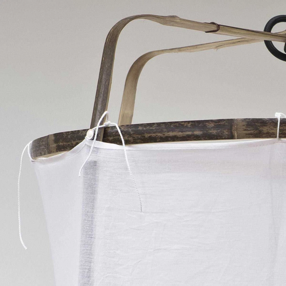 Κρεμαστό Φωτιστικό Μονόφωτο Από Bamboo Και Βαμβακερό Ύφασμα Handmade Φ67cm 1xE27 - Z1 black cotton cover - Ay illuminate