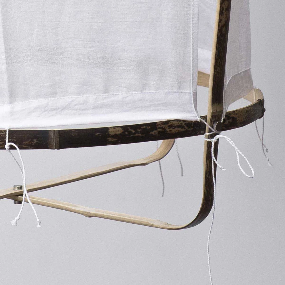 Κρεμαστό Φωτιστικό Μονόφωτο Από Bamboo Και Βαμβακερό Ύφασμα Handmade Φ67cm 1xE27 - Z1 black cotton cover - Ay illuminate