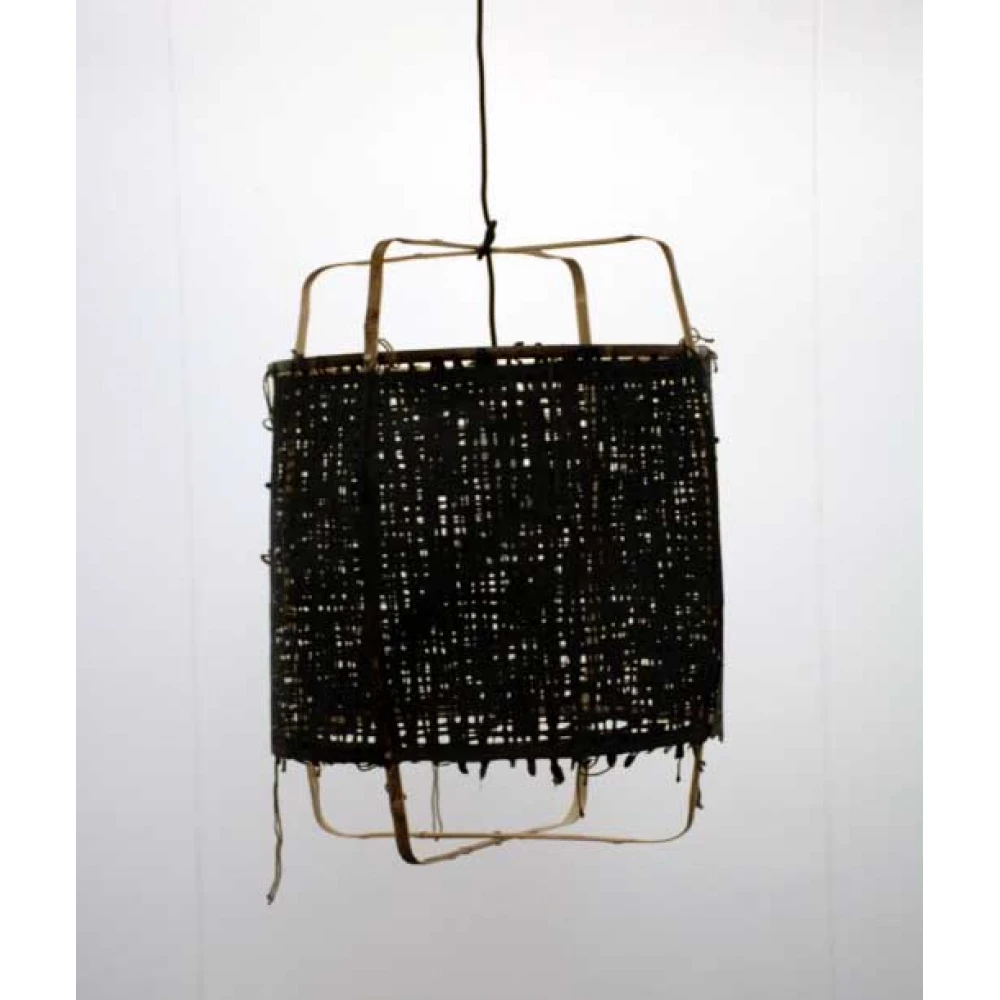 Κρεμαστό Φωτιστικό Μονόφωτο Από Bamboo Και Χαρτί Handmade Φ48,5cm 1xE27 - Z11 black - paper black cover - Ay illuminate
