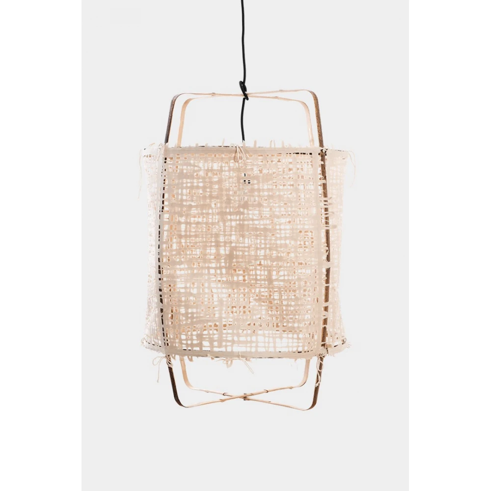 Κρεμαστό Φωτιστικό Μονόφωτο Από Bamboo Και Χαρτί Handmade Φ48,5cm 1xE27 - Z11 black - paper natural cover - Ay illuminate