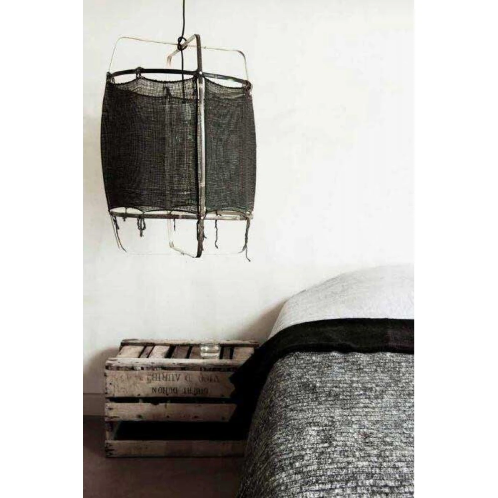 Κρεμαστό Φωτιστικό Μονόφωτο Από Bamboo Και Χαρτί Handmade Φ48,5cm 1xE27 - Z11 black - paper black cover - Ay illuminate