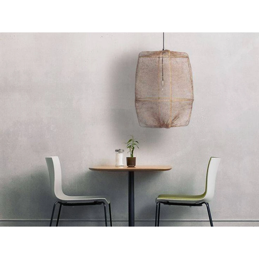 Κρεμαστό Φωτιστικό Μονόφωτο Από Bamboo Και Σιζάλ Handmade Φ67cm 1xE27 - Z2 blonde sisal net tea dye - Ay illuminate