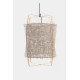 Κρεμαστό Φωτιστικό Μονόφωτο Από Bamboo Και Χαρτί Handmade Φ48,5cm 1xE27 - Z22 blonde - paper grey cover - Ay illuminate