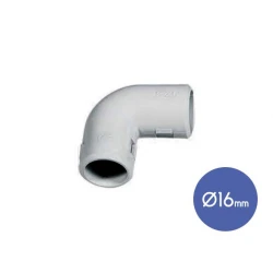 Σύνδεσμος Σωλήνων Γωνία 90 Μοιρών IP40 Φ16 - 100 Τεμάχια - Elettrocanali