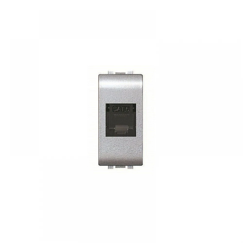 Πρίζα Δικτύου RJ45 CAT6 / UTP 1ΣΤ Ασημί - ELETTROCANALI