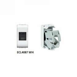 Πρίζα Δικτύου RJ45 CAT6 / UTP 1ΣΤ Λευκή - ELETTROCANALI