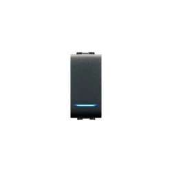 Μπουτόν Φωτιζόμενο 1ΣΤ 1P 16A 250VAC IP20 Χωρίς Λάμπα -  Μαύρο - ELETTROCANALI