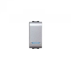 Μπουτόν Φωτιζόμενο 1ΣΤ 1P 16A 250VAC IP20 Χωρίς Λάμπα - Ασημί - ELETTROCANALI