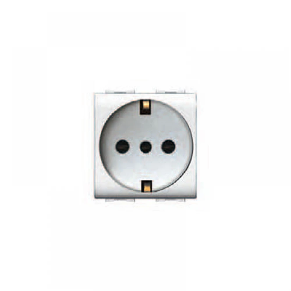 Πρίζα Σούκο Unel Ασφαλείας 2ΣΤ 2P 16A 250VAC IP20 Λευκό - ELETTROCANALI