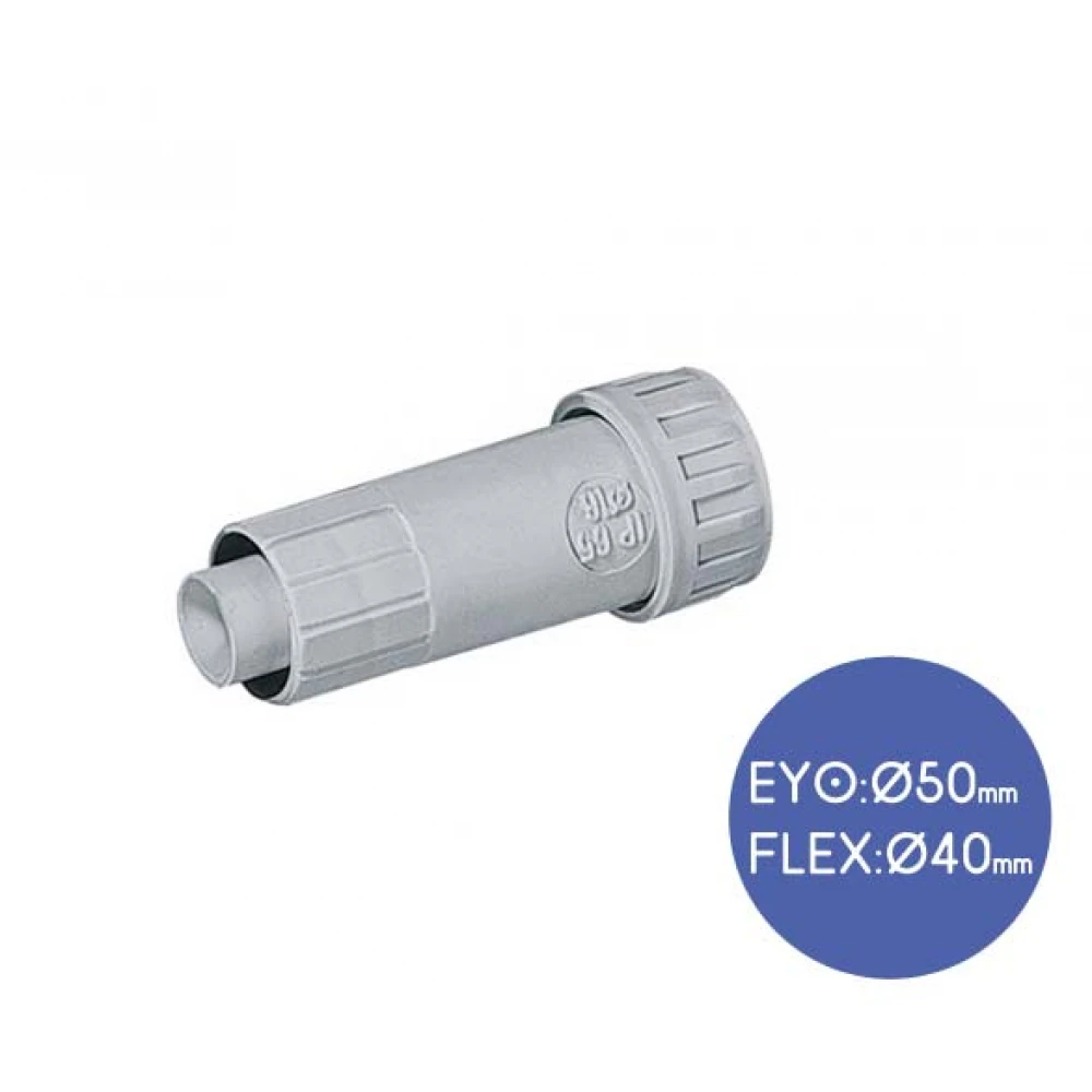 Σύνδεσμος Σωλήνων Ευθύγραμμο Με Σπιράλ Flex Φ50/Φ40 IP65 - Elettrocanali