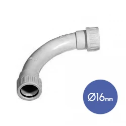 Σύνδεσμος Σωλήνων Καμπύλη 90 Μοιρών IP65 Φ16  - Elettrocanali
