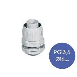 Ρακόρ Για Σωλήνα Σπιράλ Σειρά GX - Γκρι IP65 Φ16mm PG13.5 - Elettrocanali
