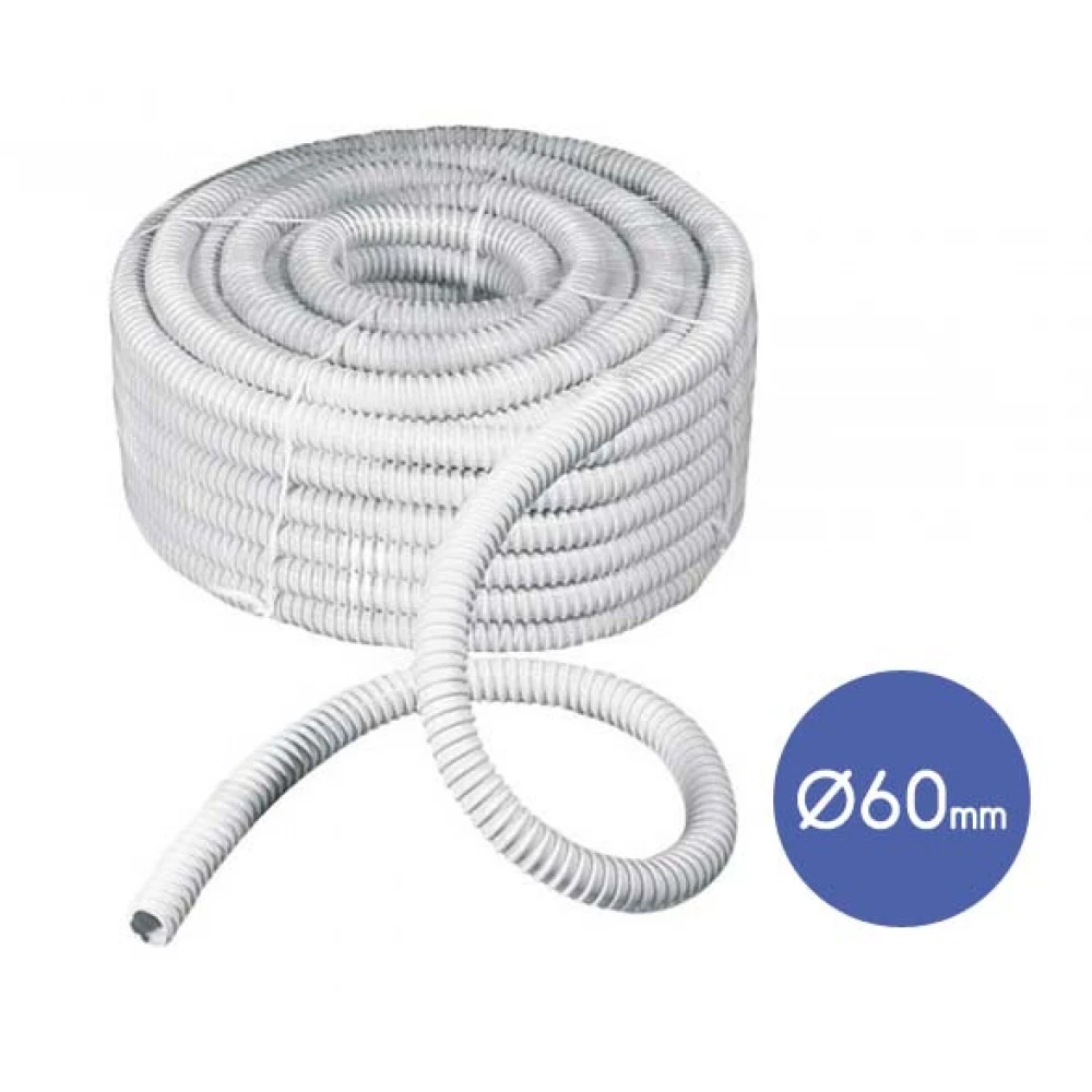 Σωλήνα Σπιράλ Ενισχυμένη Τύπου Flex, Γκρι Κουλούρα 30m, Φ60mm - Elettrocanali