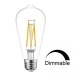 LED Λάμπα Filament ST64 8W Θερμό E27 Διάφανο Γυαλί DIMMABLE - Universe