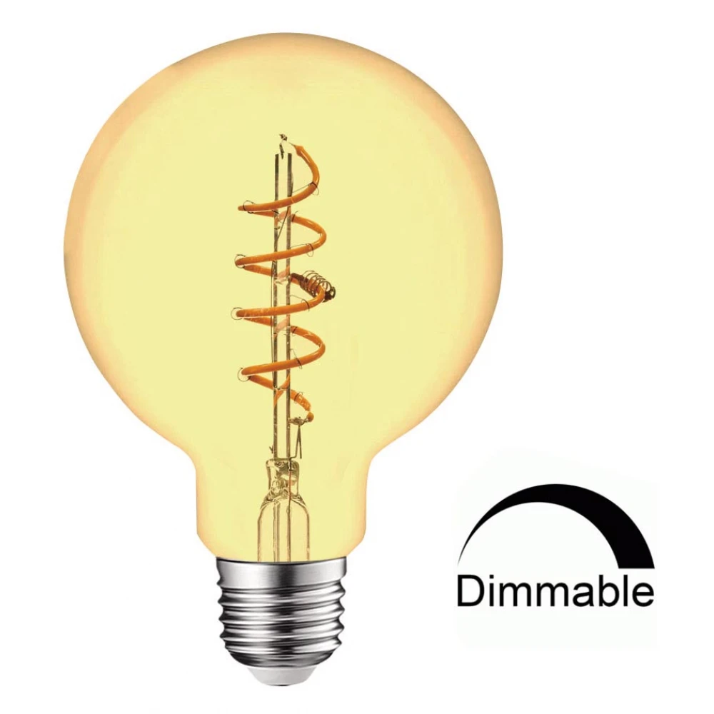 LED Λάμπα Filament G95 4W Θερμό E27 Flex Art Line Σε Μελί Γυαλί DIMMABLE Universe