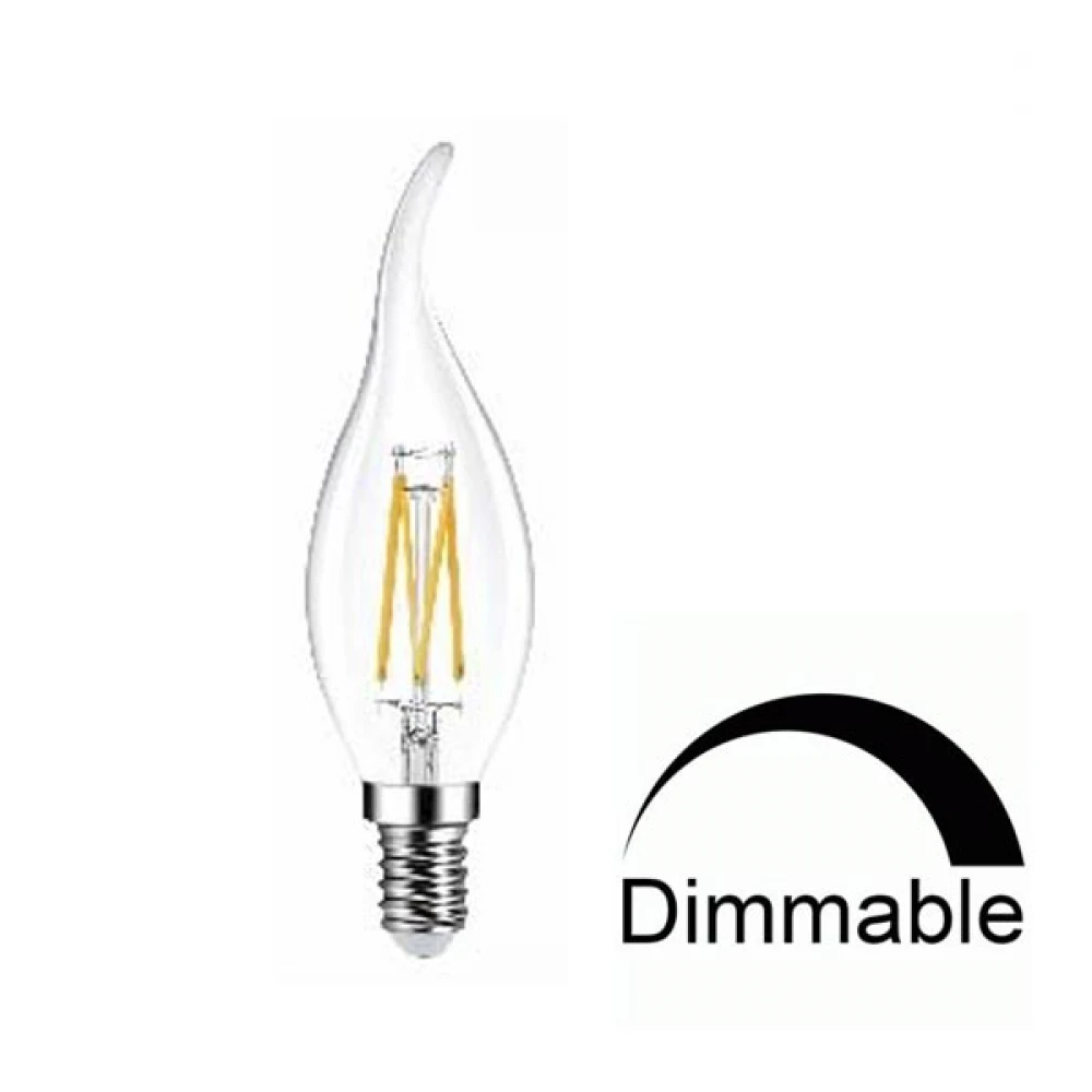 LED Λάμπα Filament Κεράκι 6W Θερμό E14 Διάφανη DIMMABLE Universe