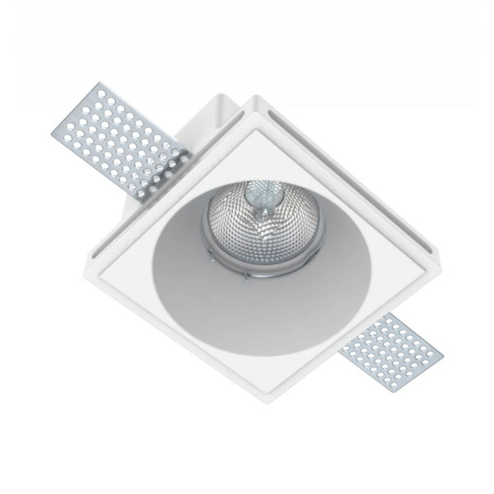 Γύψινο Χωνευτό Σποτ Οροφής Στρογγυλό 100x100mm 1x GU10 max 50W D664 - UNIVERSE