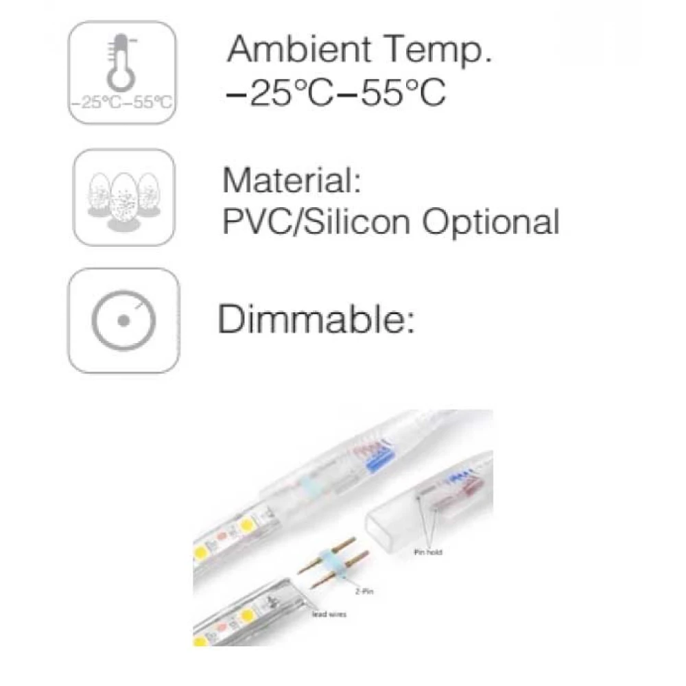 FLAT 90 TAINIA LED SMD 8.2W 220-240V 120° IP65 DIMMABLE - UNIVERSE Ψυχρό Λευκό