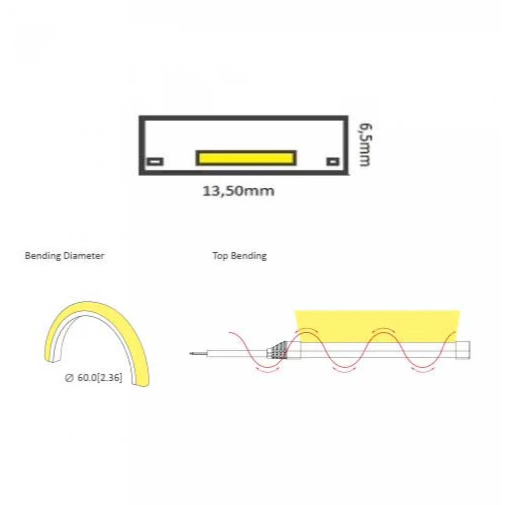 FLAT 90 TAINIA LED SMD 8.2W 220-240V 120° IP65 DIMMABLE - UNIVERSE Ψυχρό Λευκό