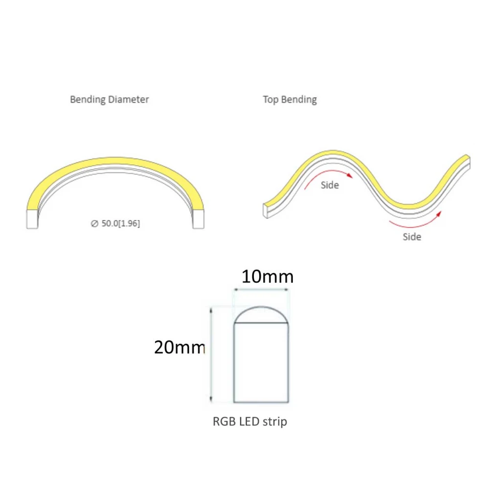 LED Neon Flex DOME Φωτοσωλήνας RGB 10W /m IP65 230V DIMMABLE - Universe