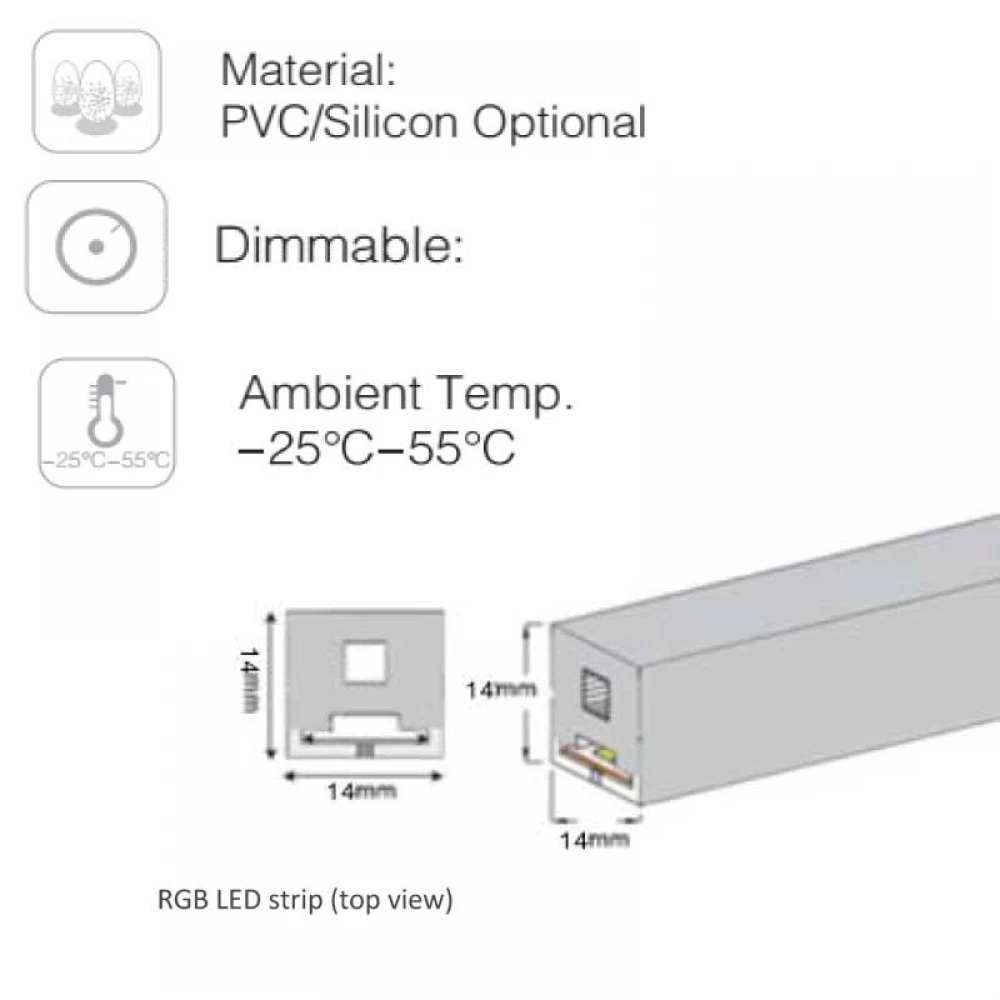5 Μέτρα LED Ταινία CUBE NEON FLEX 22W RGB 24V 220° IP65 DIMMABLE UNIVERSE