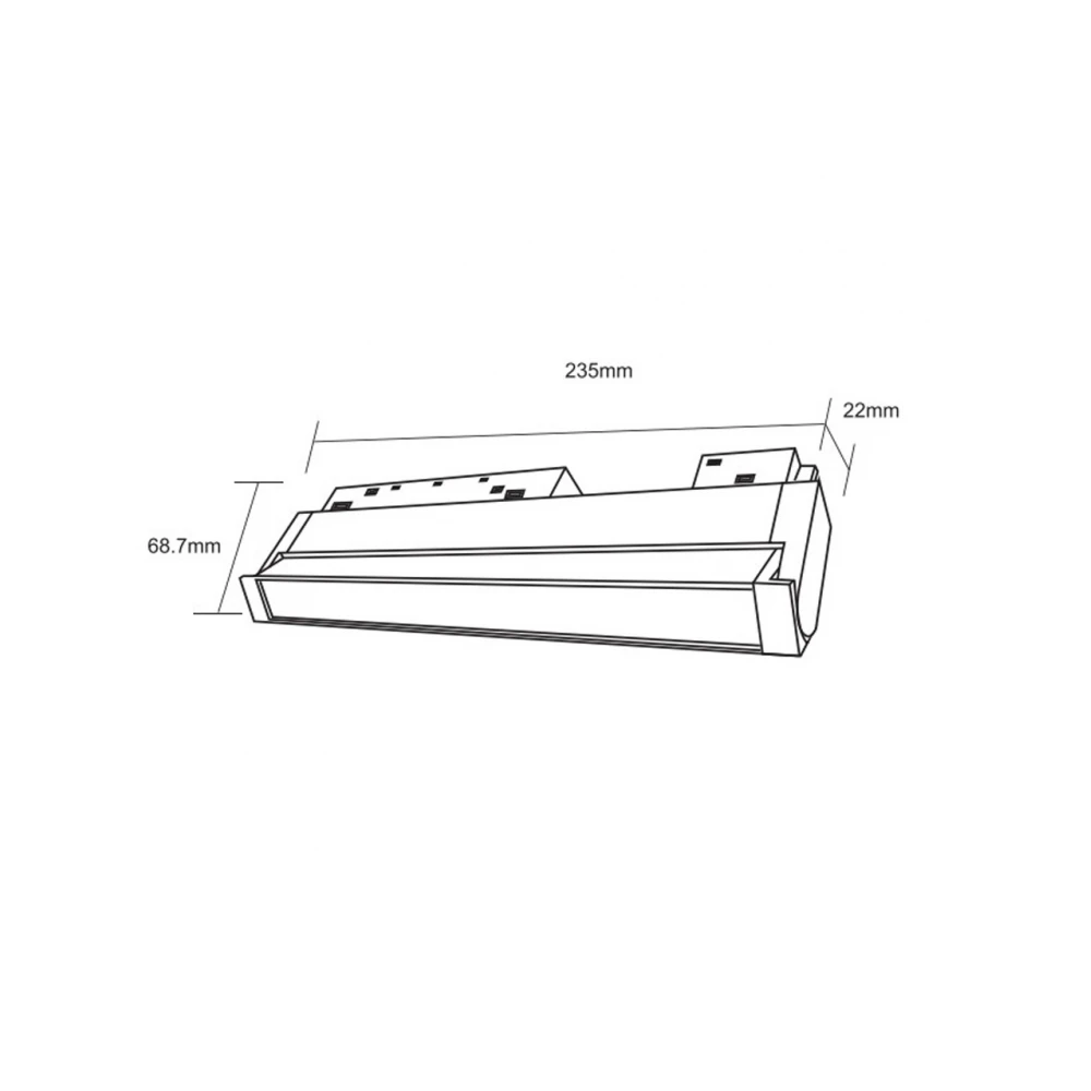 Standard 48V Magnetic Folding Flood Light 12W RA90 Osram Led Για ΜΑΓΝΗΤΙΚΗ ΡΑΓΑ Χωνευτή Standard 48v Λευκό - UNIVERSE