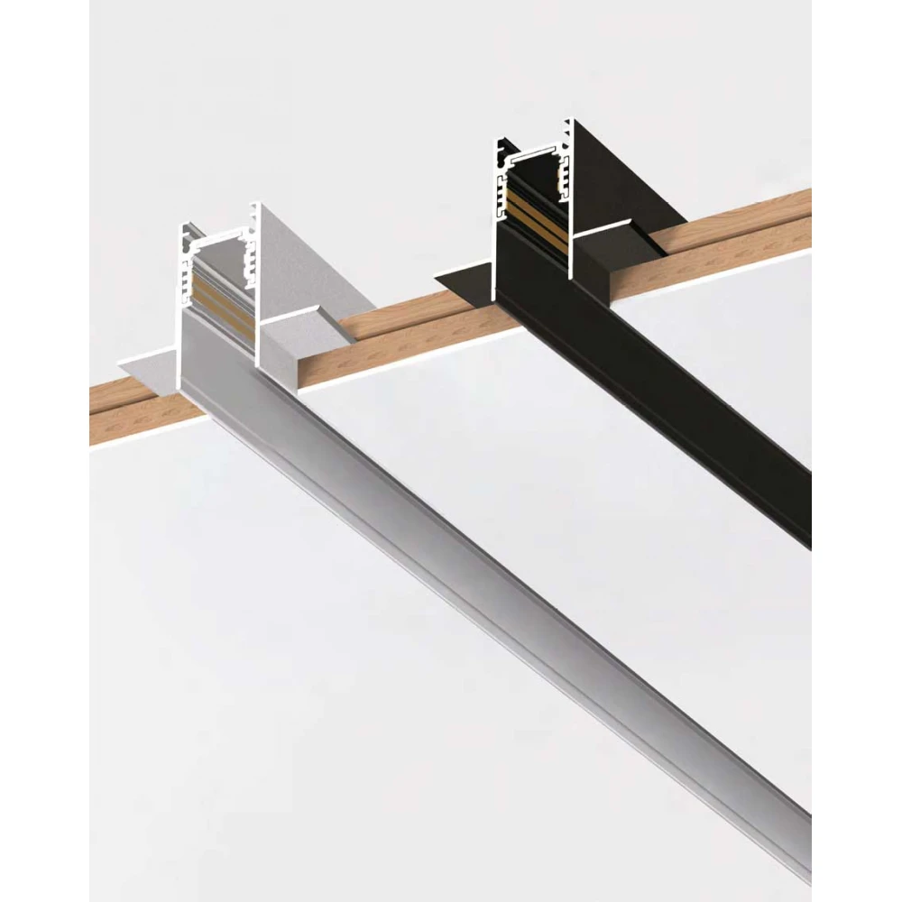 ΜΑΓΝΗΤΙΚΗ ΡΑΓΑ Χωνευτή Standard 48v Magnetic Track Recessed Track 2m Λευκό- UNIVERSE