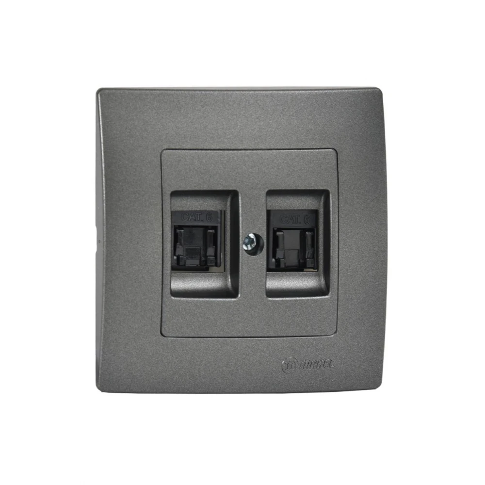 LILLIUM ΠΡ.DATA RJ45 2ΠΛ.C6 ΑΝΘΡΑΚΙ ΜΑΤ MAKEL