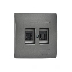 LILLIUM ΠΡ.DATA RJ45 2ΠΛ.C6 ΑΝΘΡΑΚΙ ΜΑΤ MAKEL