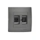 LILLIUM ΠΡ.DATA RJ45 2ΠΛ.C6 ΑΝΘΡΑΚΙ ΜΑΤ MAKEL