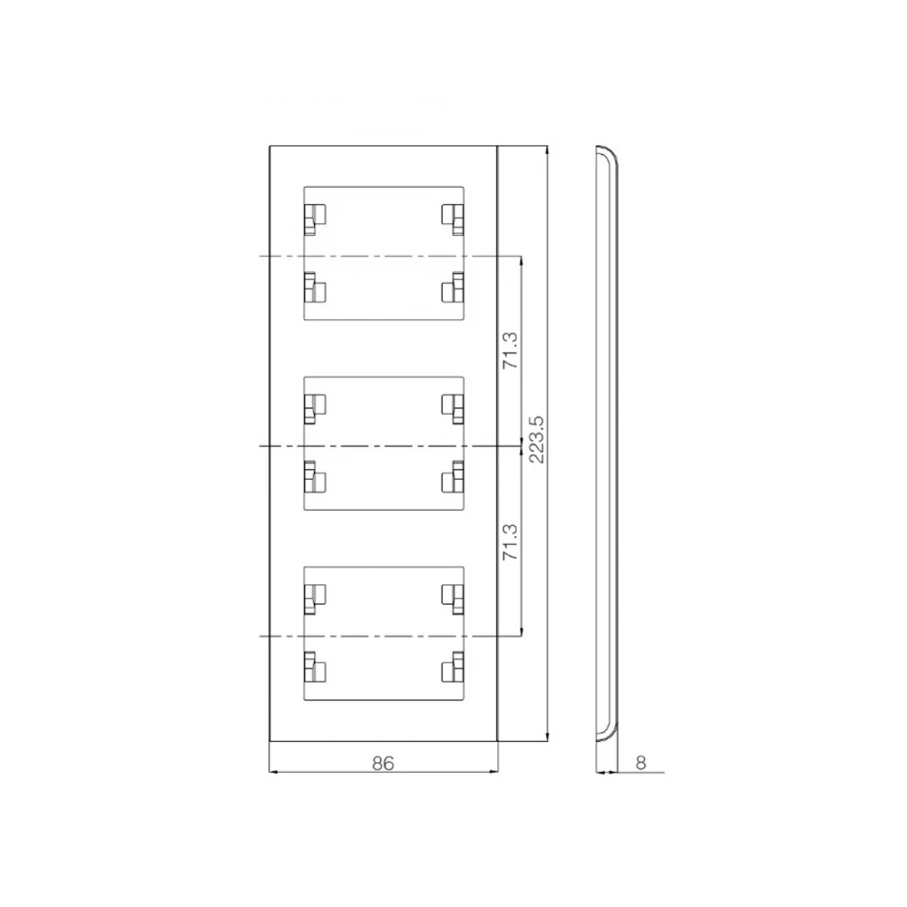 LILLIUM ΠΛΑΙΣΙΟ 3ΠΛΟ ΚΑΘΕΤΟ ΑΣΗΜΙ ΜΑΤ MAKEL