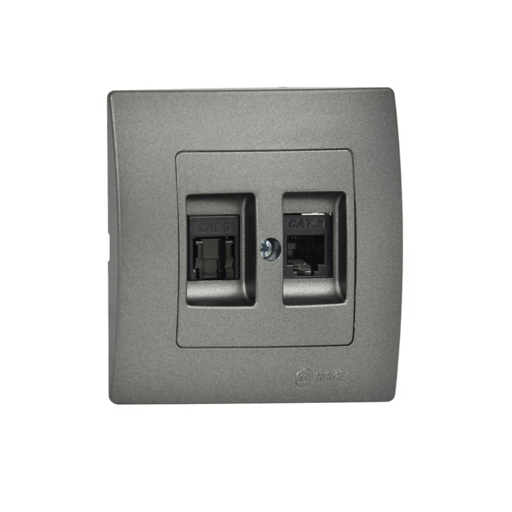 LILLIUM ΠΡΙΖ.TF RJ11+DATA RJ45 C6 ΑΝΘΡΑΚΙ ΜΑΤ MAKEL
