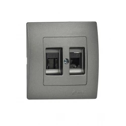 LILLIUM ΠΡΙΖ.TF RJ11+DATA RJ45 C6 ΑΝΘΡΑΚΙ ΜΑΤ MAKEL