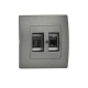 LILLIUM ΠΡΙΖ.TF RJ11+DATA RJ45 C6 ΑΝΘΡΑΚΙ ΜΑΤ MAKEL