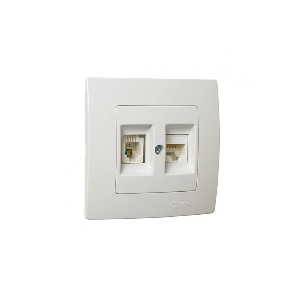 LILLIUM ΠΡΙΖ.TF RJ11+DATA RJ45 ΛΕΥΚΟ MAKEL