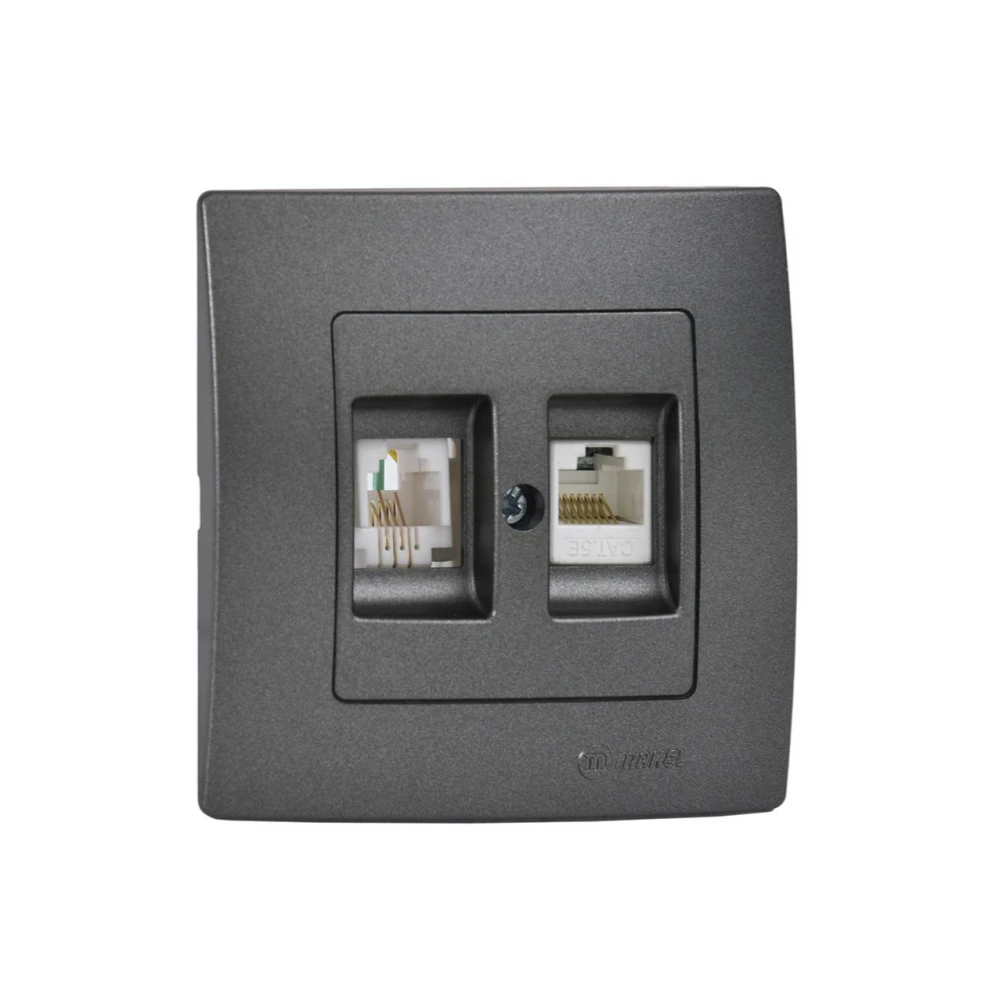 LILLIUM ΠΡΙΖ.TF RJ11+DATA RJ45 ΑΝΘΡΑΚΙ ΜΑΤ MAKEL