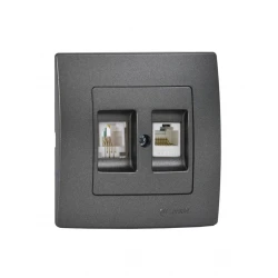 LILLIUM ΠΡΙΖ.TF RJ11+DATA RJ45 ΑΝΘΡΑΚΙ ΜΑΤ MAKEL