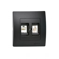 LILLIUM ΠΡΙΖ.TF RJ11+DATA RJ45 ΜΑΥΡΟ ΜΑΤ MAKEL