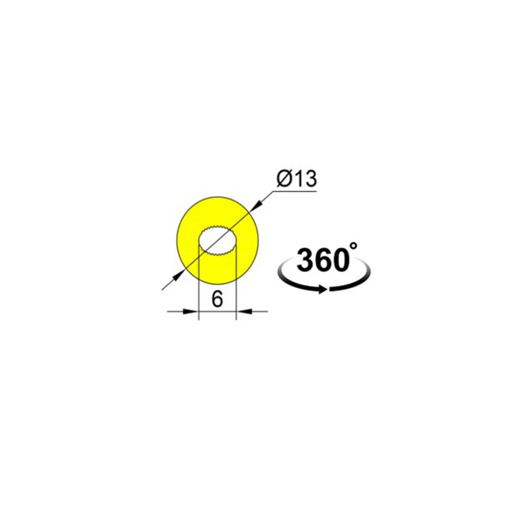 5 Μέτρα - ROUND NEON FLEX LED TAINIA ΔΥΟ ΟΨΕΩΝ ΘΕΡΜΟ ΛΕΥΚΟ 3000Κ Φ13mm 18W 24V 1800lm 360° IP65 DIMMABLE UNIVERSE