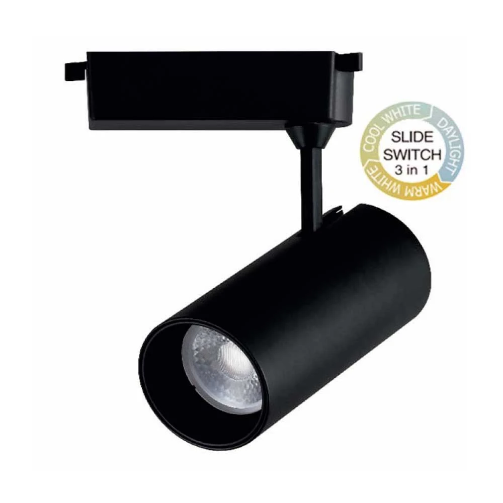 Σποτ ράγας 30W LED COB με αντάπτορα 2 καλωδίων CCT tunable - Μαύρο - UNIVERSE