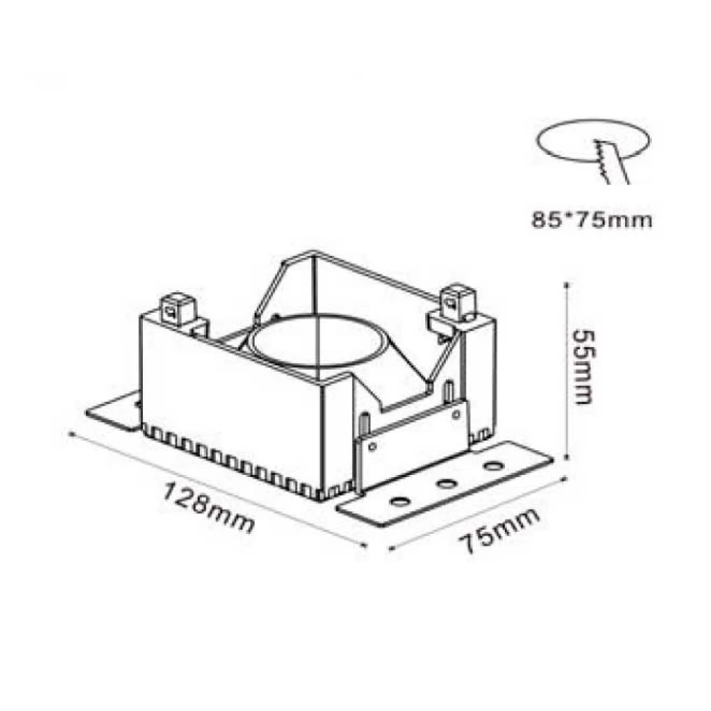 Σποτ αλουμινίου trimless χωνευτό τετράγωνο 1xGU10  UNIVERSE
