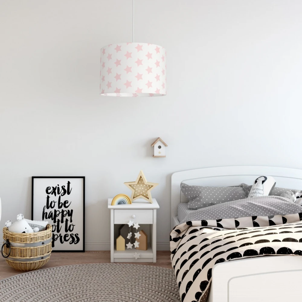 Κρεμαστό Παιδικό Φωτιστικό - Big Stars Pink - 1 x E27 VEIS