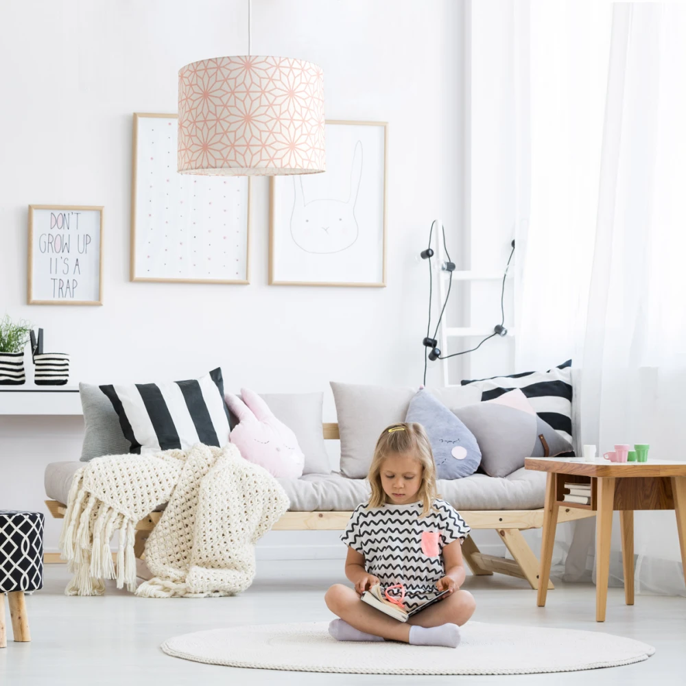 Παιδικό φωτιστικό Geometric Floral Pink - 1 x E27 VEIS