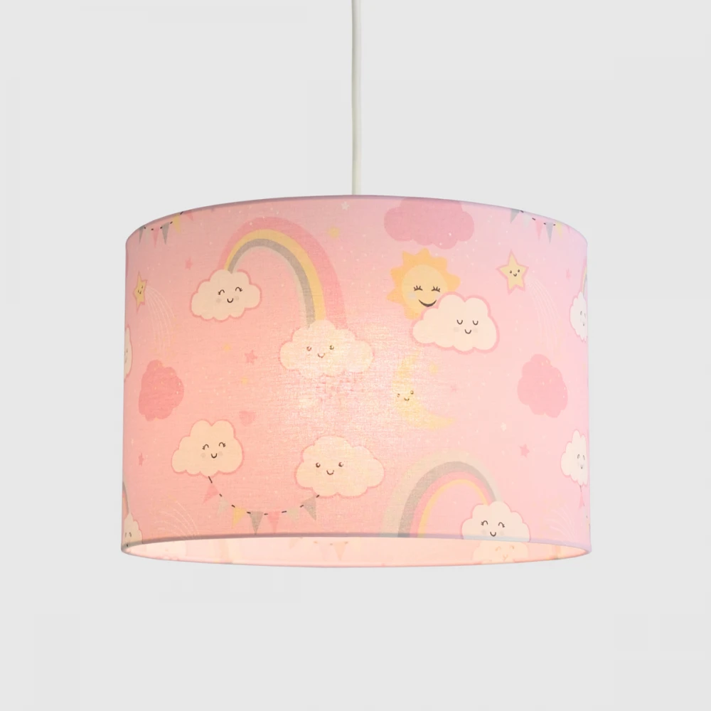 Κρεμαστό Παιδικό Φωτιστικό - Cloudy Rainbows Pink - 1 x E27 VEIS