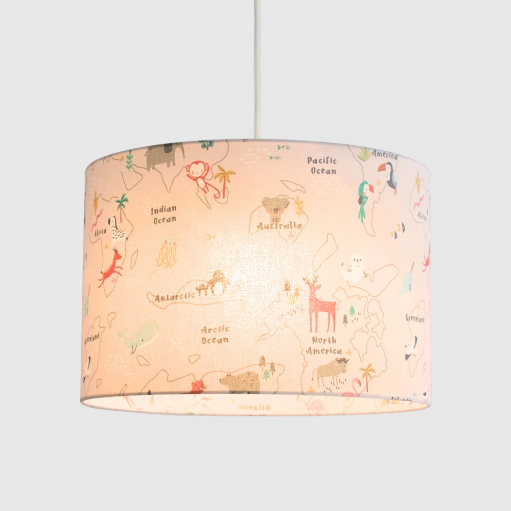 Κρεμαστό Παιδικό Φωτιστικό - Animal Map - 1 x E27 VEIS