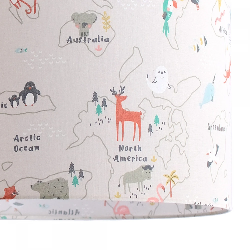 Κρεμαστό Παιδικό Φωτιστικό - Animal Map - 1 x E27 VEIS