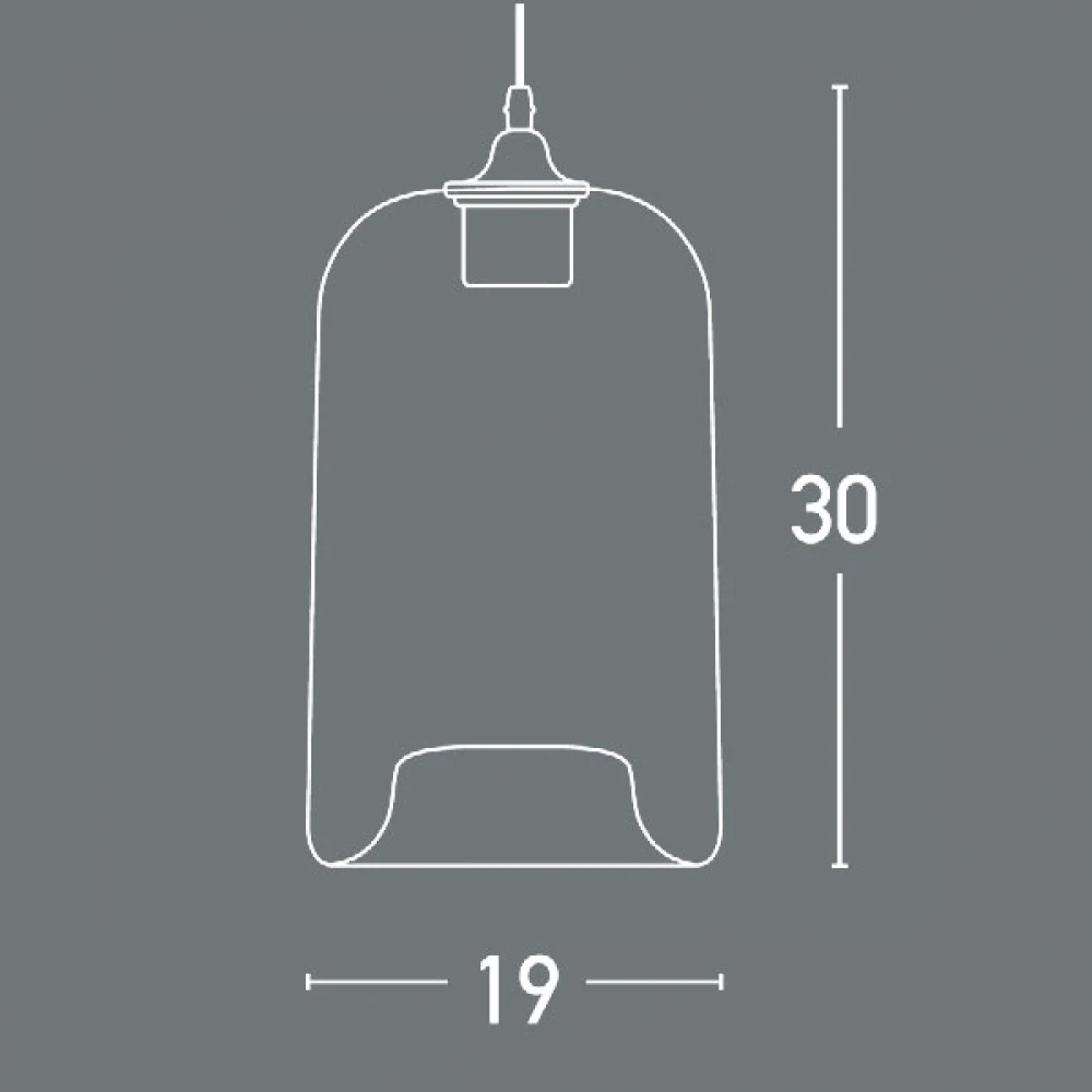 Κρεμαστό Φωτιστικό Γυάλινο Σε Γκρι Χρώμα Φ19CM 1xE27 - ZAMBELIS LIGHTS